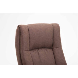 Chaise de bureau XL Sparta en tissu brun