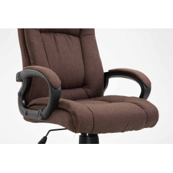 Chaise de bureau XL Sparta en tissu brun
