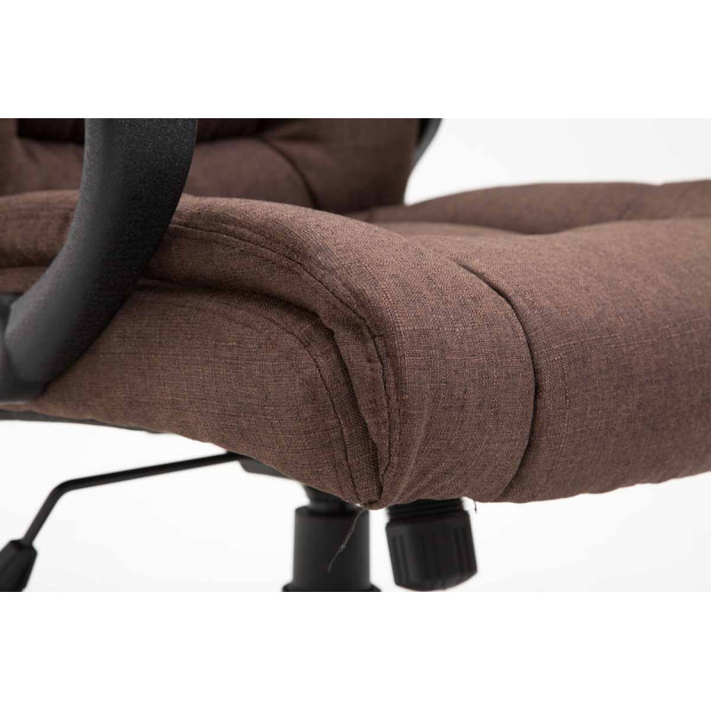Chaise de bureau XL Sparta en tissu brun