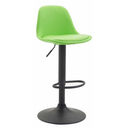 Tabouret de bar Kiel, entièrement rembourré, similicuir, noir/vert