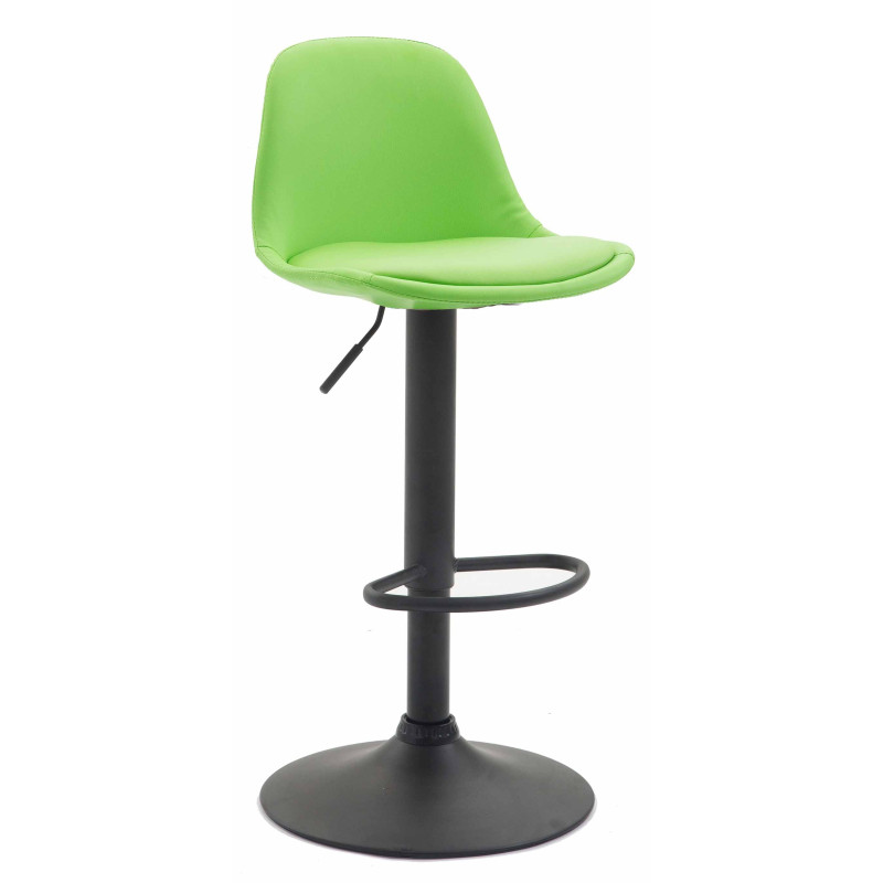 Sgabello da bar Kiel, completamente rivestito, similpelle, nero/verde