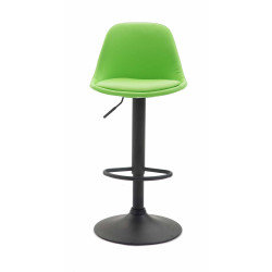 Taburete de bar Kiel, totalmente tapizado, piel sintética, negro/verde