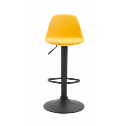 Tabouret de bar Kiel, similicuir, noir et jaune
