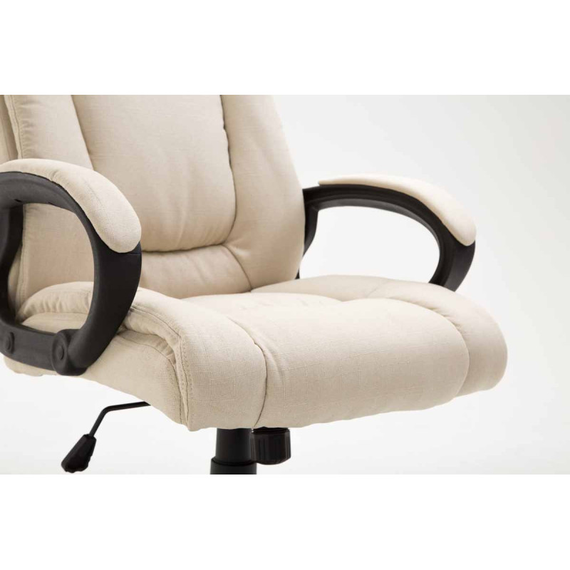 Chaise de bureau XL Sparta en tissu crème