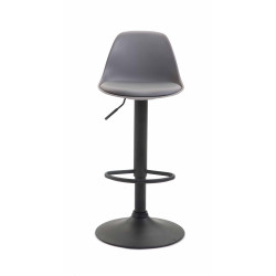 Tabouret de bar Kiel, similicuir, noir/gris