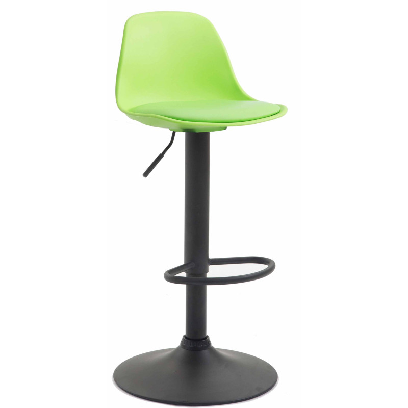 Tabouret de bar Kiel, similicuir, noir/vert