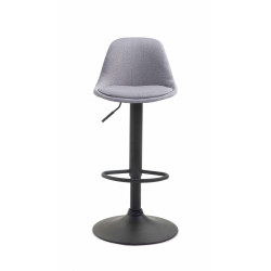Tabouret de bar Kiel en tissu noir et gris