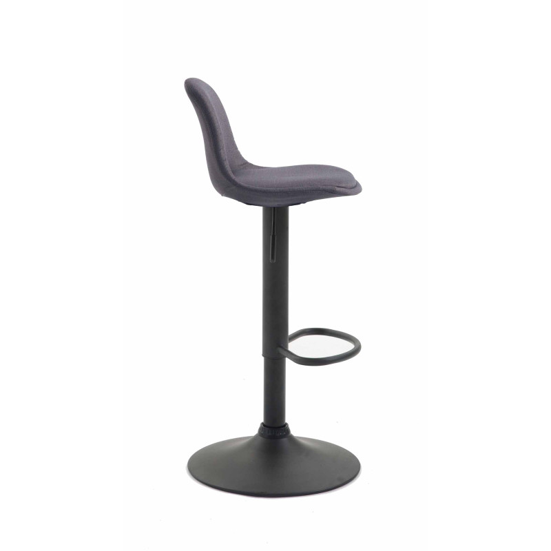 Tabouret de bar Kiel, tissu : noir/gris foncé