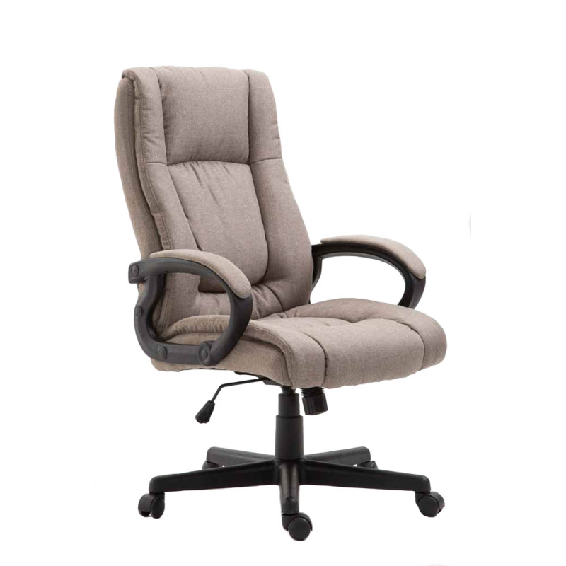 Chaise de bureau XL Sparta en tissu taupe