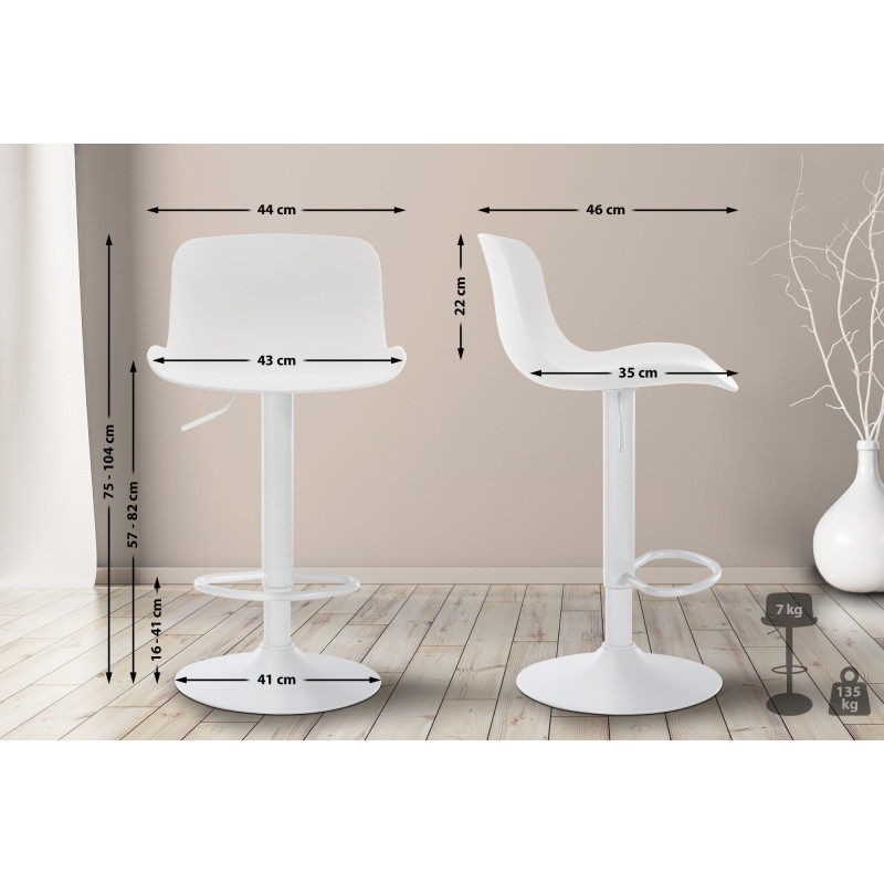 Tabouret de bar blanc Almada