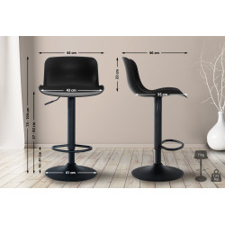 Tabouret de bar noir Almada