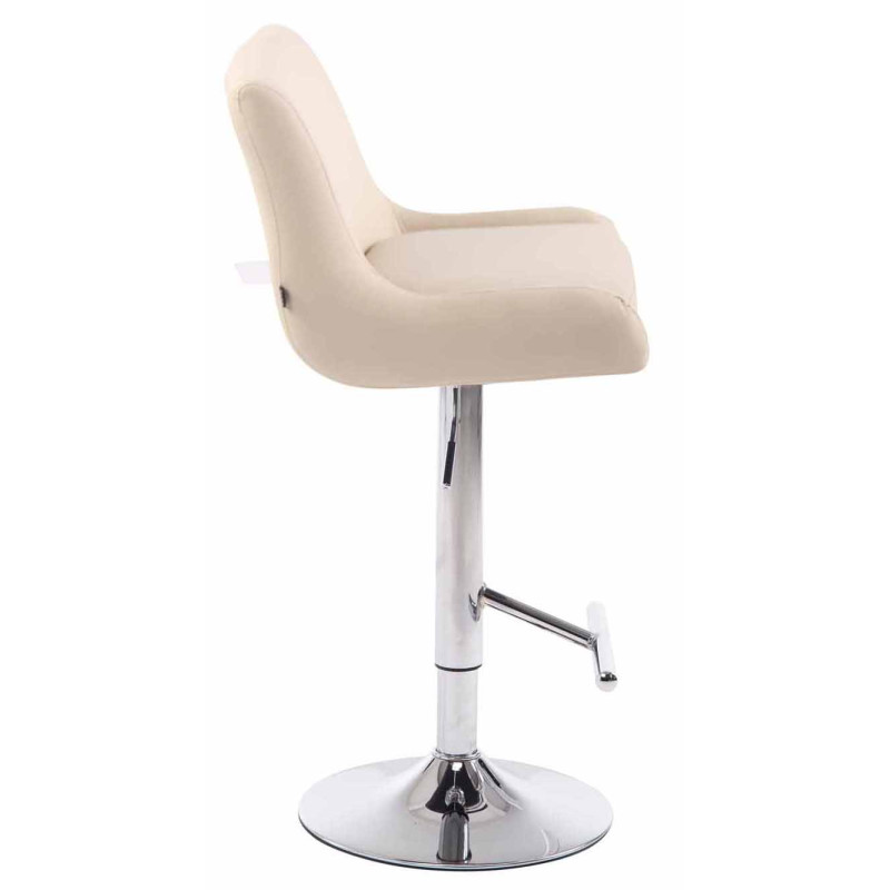 Ensemble de 2 tabourets de bar, style club, similicuir, chrome et crème