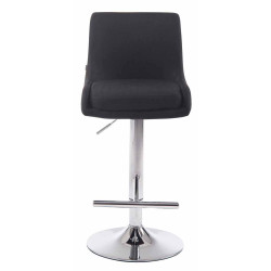 Ensemble de 2 tabourets de bar Club, tissu, chrome, noir