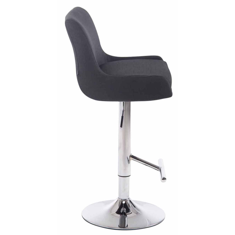 Ensemble de 2 tabourets de bar Club, tissu, chrome, noir