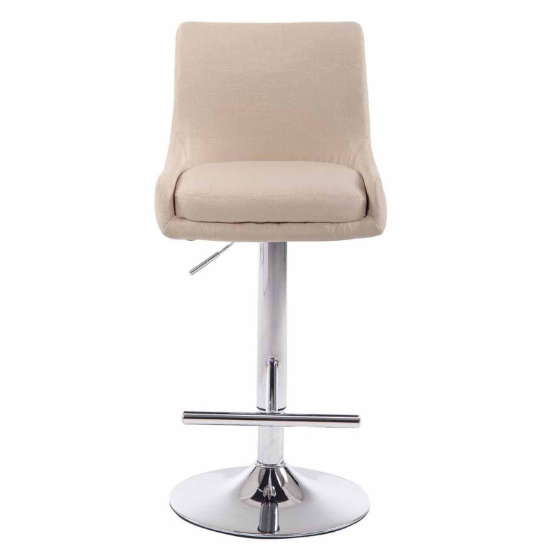 Conjunto de 2 banquetas de bar, tecido Club, cromado e creme.