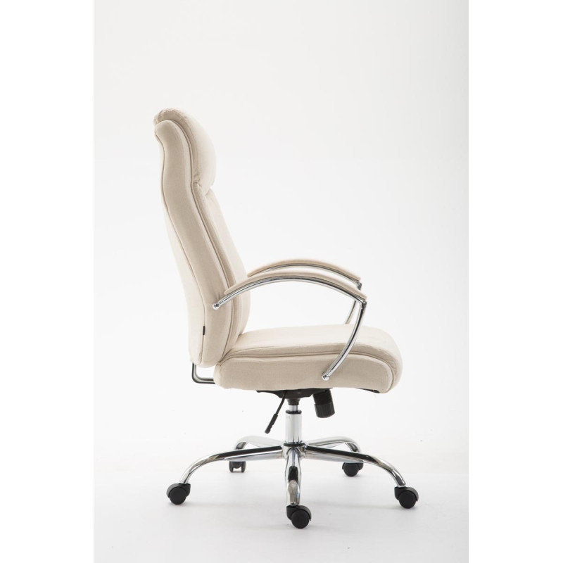 Chaise de bureau en tissu vaudois crème