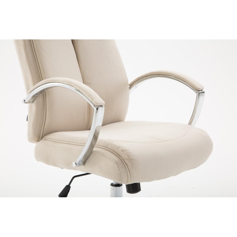 Chaise de bureau en tissu vaudois crème