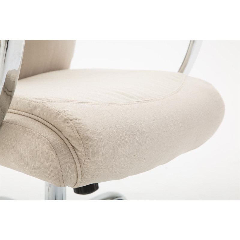 Chaise de bureau en tissu vaudois crème