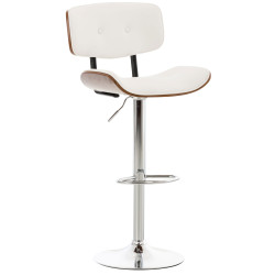 Tabouret de bar Sarnia, similicuir, noyer/blanc