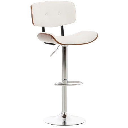 Tabouret de bar Sarnia, similicuir, noyer/blanc
