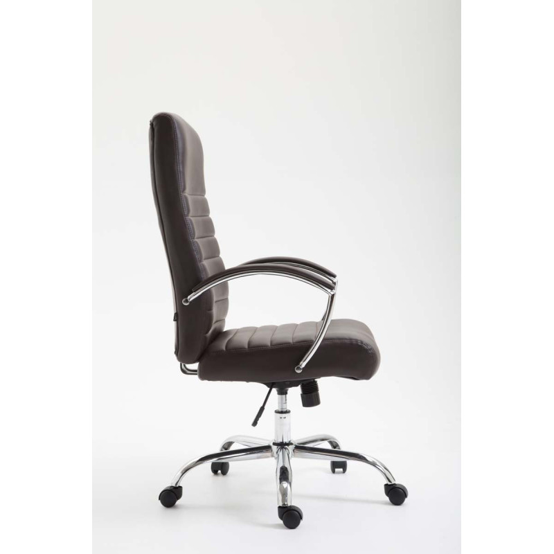 Chaise de bureau Valais en cuir artificiel brun