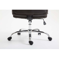 Chaise de bureau Valais en cuir artificiel brun