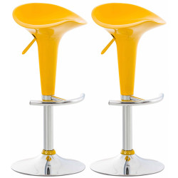 Juego de 2 taburetes de bar color amarillo silla de montar