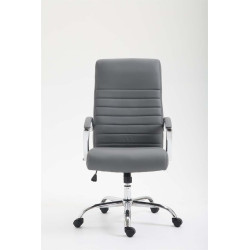 Chaise de bureau Valais en cuir artificiel gris