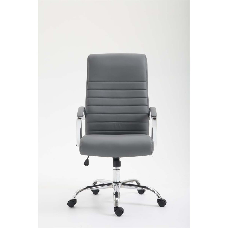 Chaise de bureau Valais en cuir artificiel gris