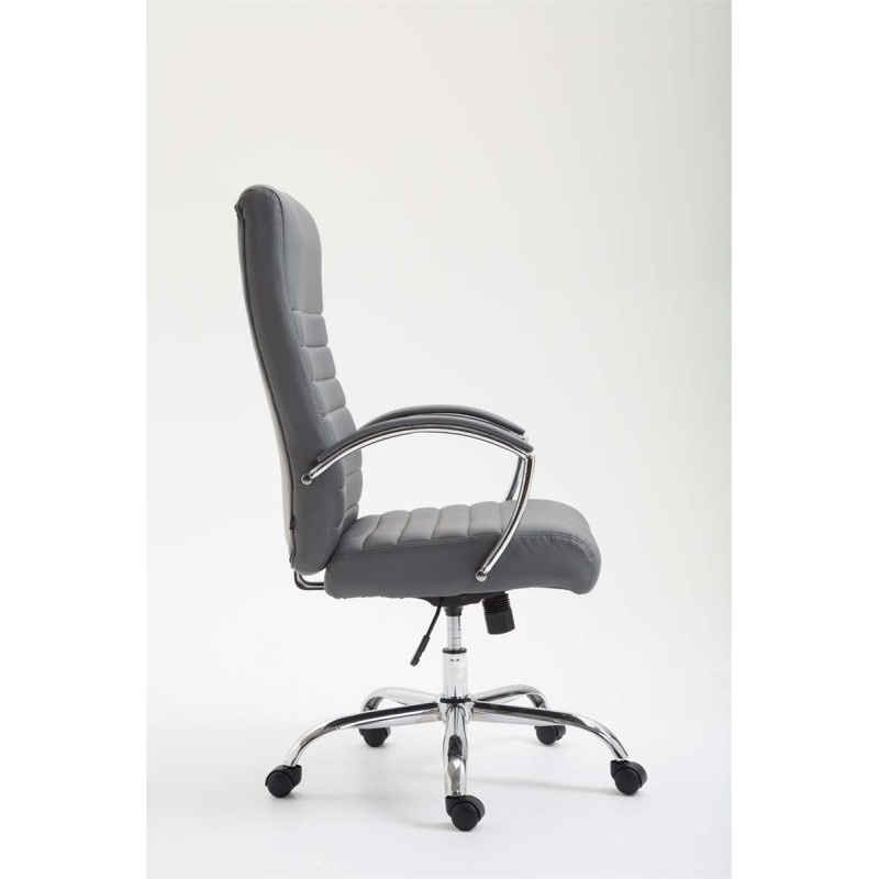 Chaise de bureau Valais en cuir artificiel gris