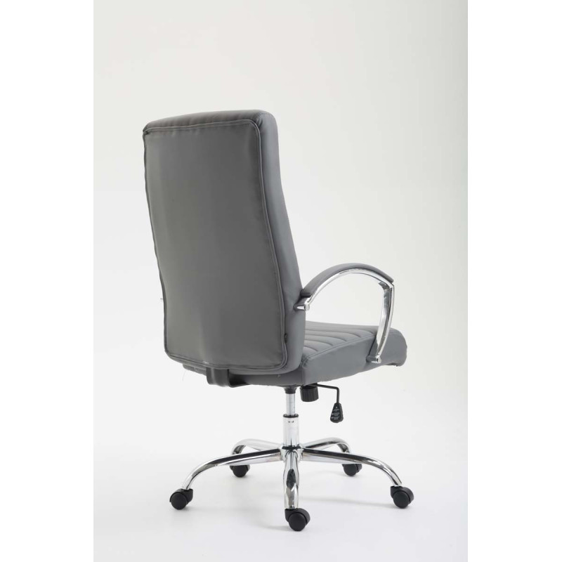 Chaise de bureau Valais en cuir artificiel gris
