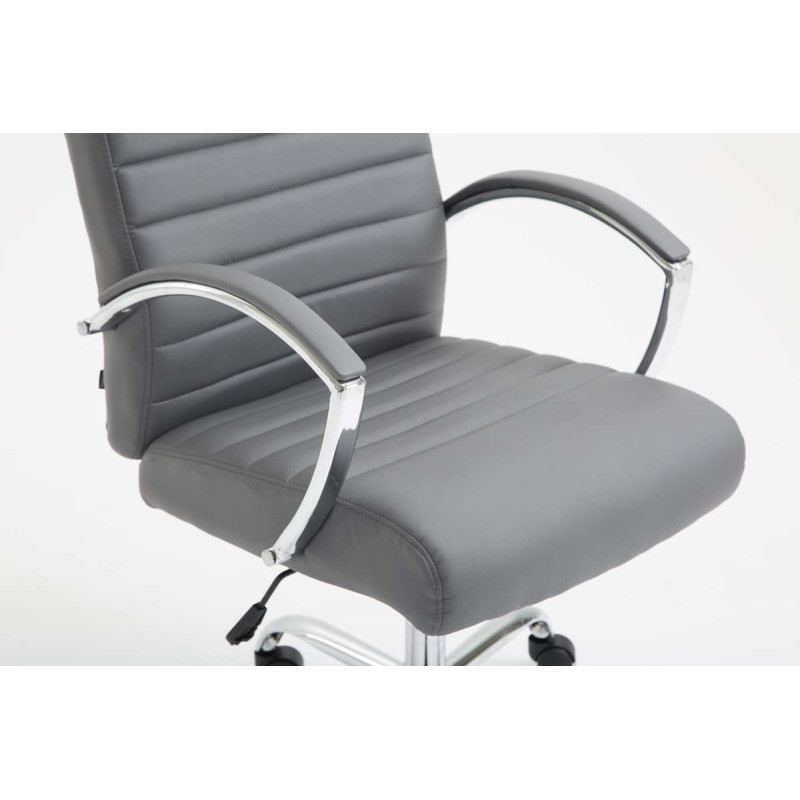 Chaise de bureau Valais en cuir artificiel gris