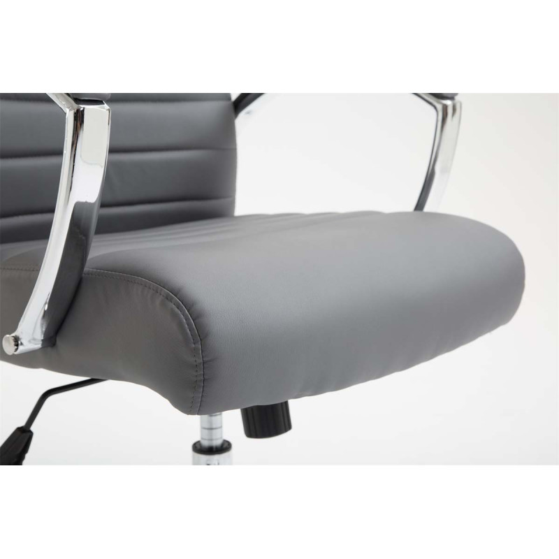 Chaise de bureau Valais en cuir artificiel gris