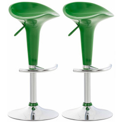 Juego de 2 taburetes de bar color verde silla de montar