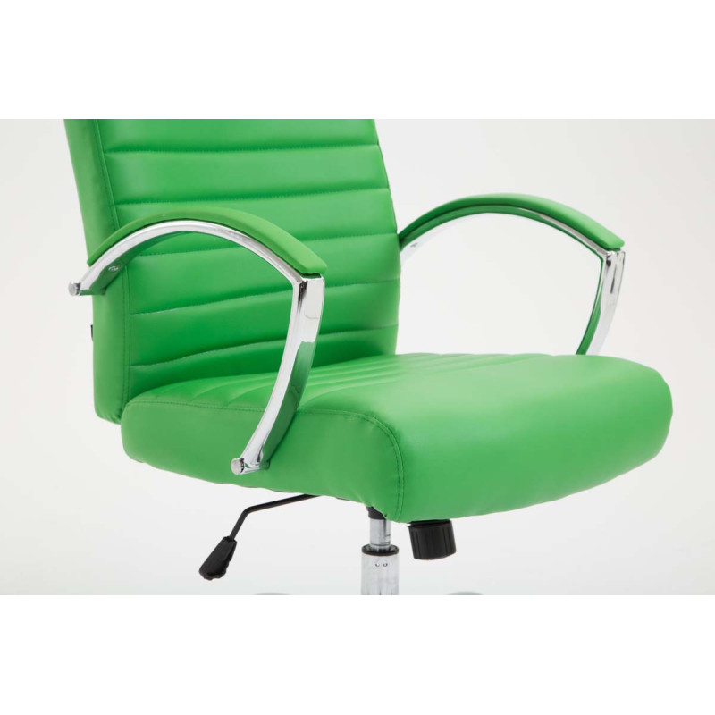 Chaise de bureau Valais en cuir artificiel vert