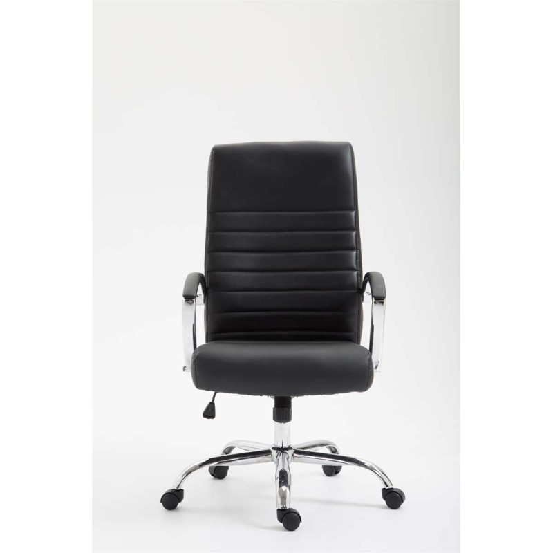 Chaise de bureau Valais en cuir artificiel noir