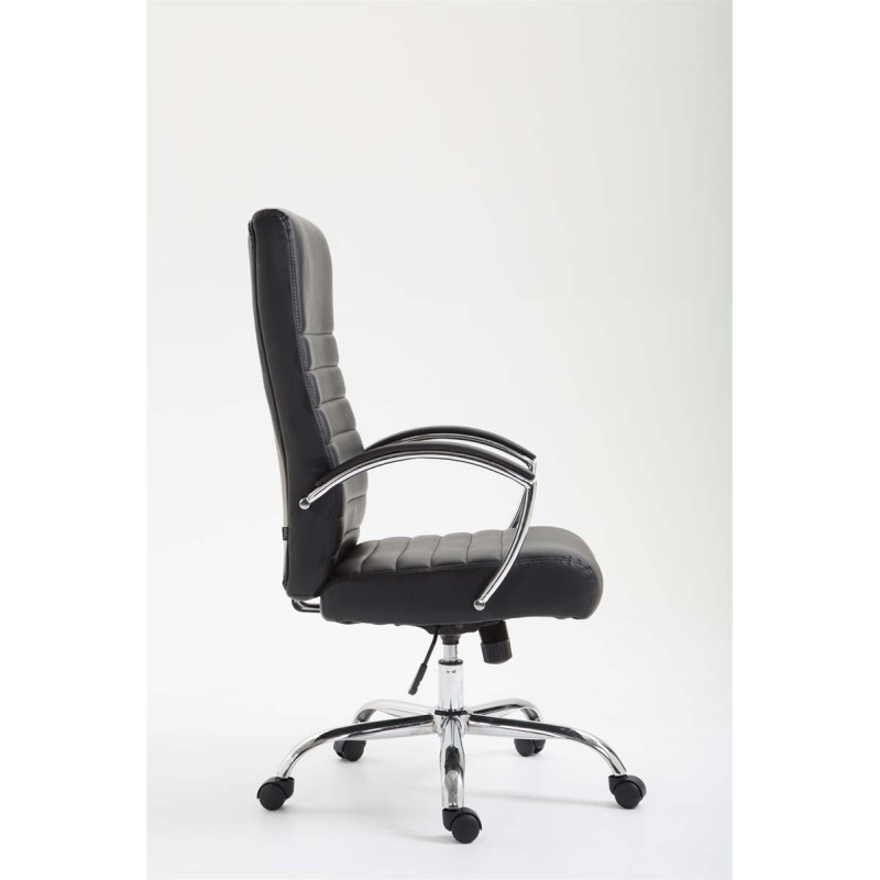 Chaise de bureau Valais en cuir artificiel noir