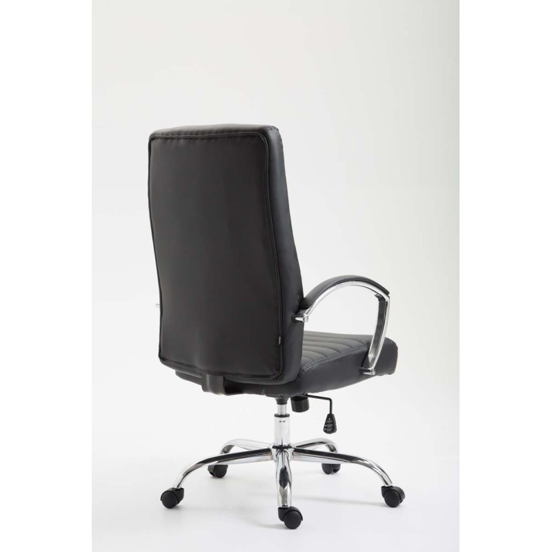 Chaise de bureau Valais en cuir artificiel noir