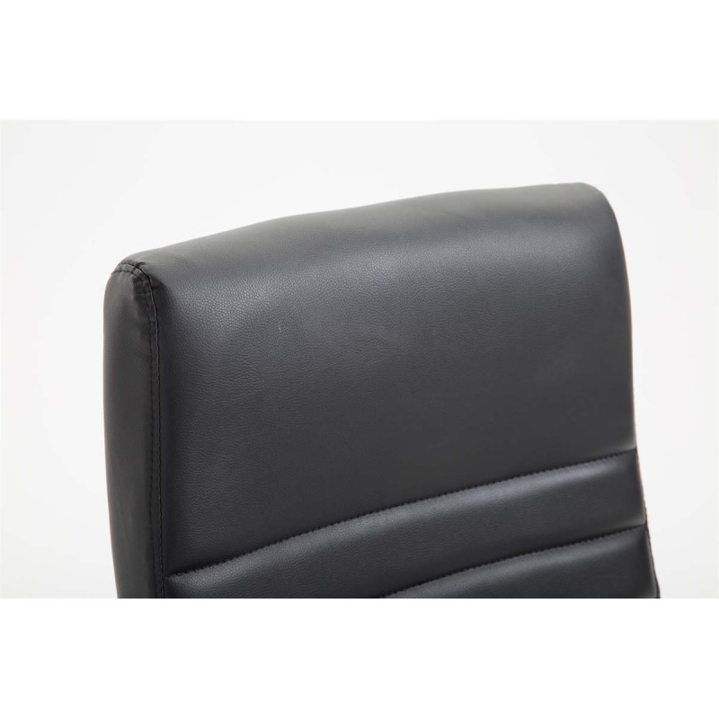 Chaise de bureau Valais en cuir artificiel noir