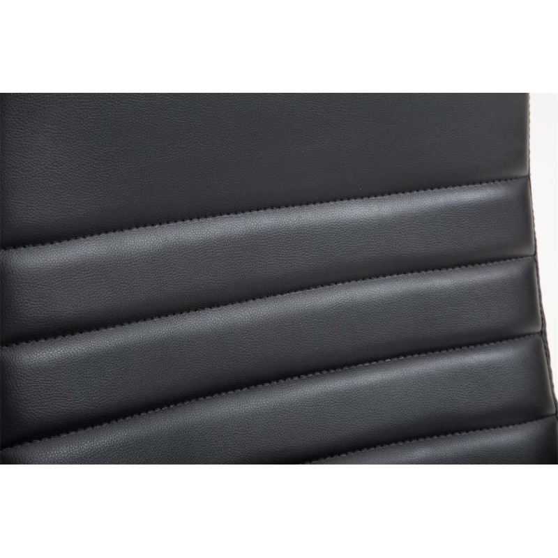 Chaise de bureau Valais en cuir artificiel noir