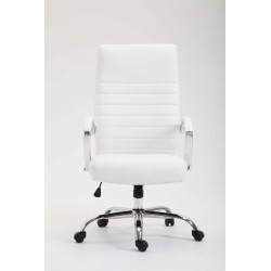 Chaise de bureau Valais en cuir artificiel blanc
