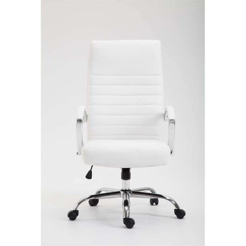 Chaise de bureau Valais en cuir artificiel blanc