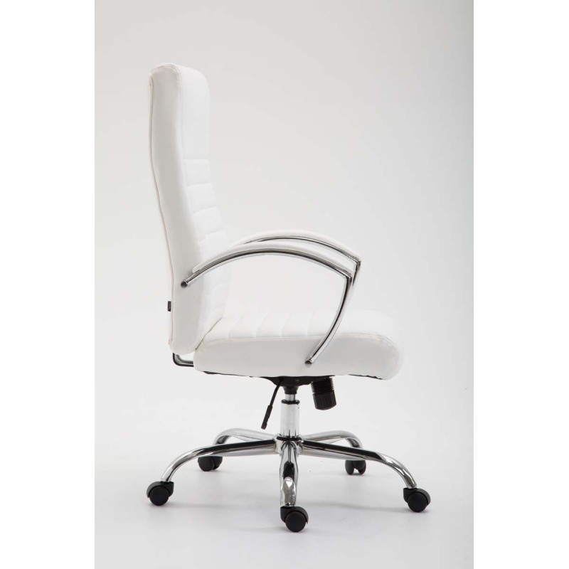 Chaise de bureau Valais en cuir artificiel blanc