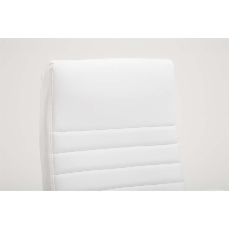 Chaise de bureau Valais en cuir artificiel blanc