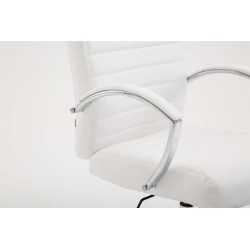 Chaise de bureau Valais en cuir artificiel blanc