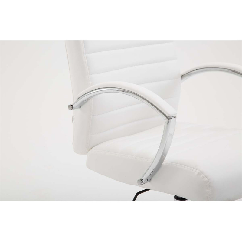 Chaise de bureau Valais en cuir artificiel blanc