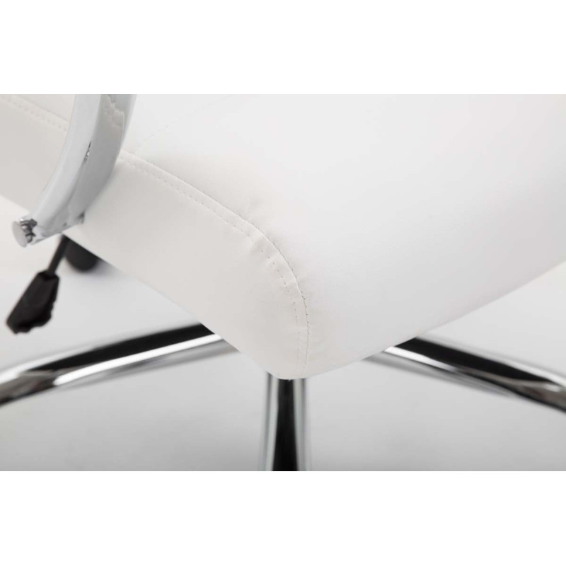 Chaise de bureau Valais en cuir artificiel blanc