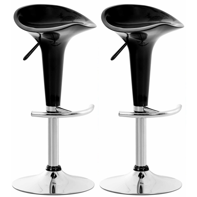 Set di 2 sgabelli da bar Saddle, neri