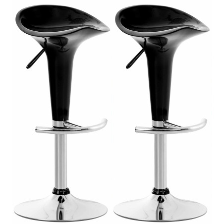 Lot de 2 tabourets de bar Saddle, noirs
