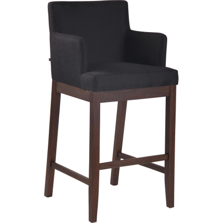 Tabouret de bar Laredo, tissu noir antique